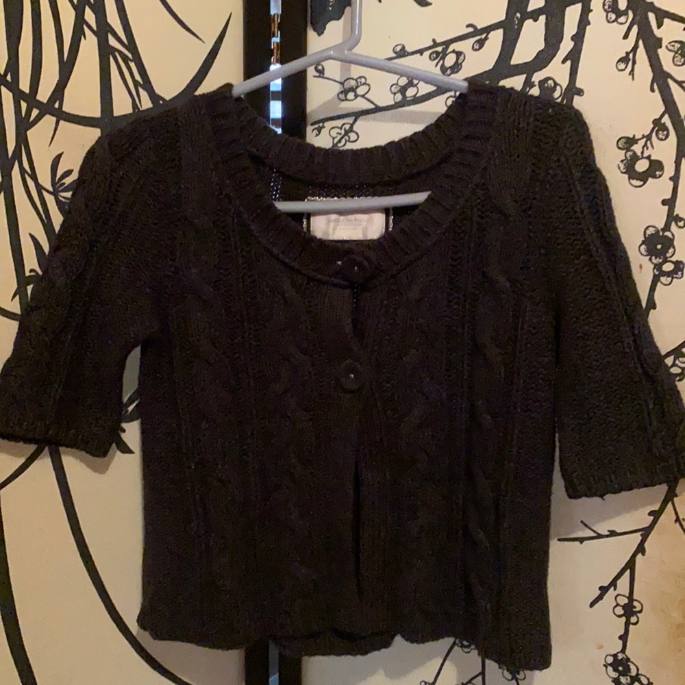 VTG American Eagle Women’s Dark Charcoal Cardigan Sweater Babydoll Twilight Core